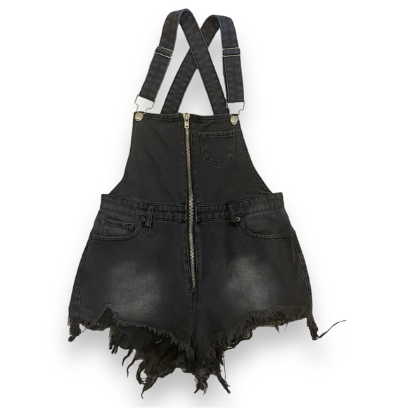 UNIF front zip denim overall shorts - Picture 2 of 7